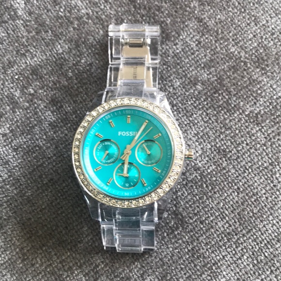 Fossil Womens Turquoise Dial Watch 